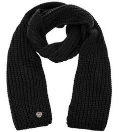 Черный вязаный шарф EA7