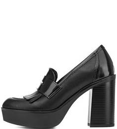 Черные туфли на каблуке и платформе Pollini