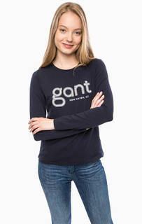 Синяя футболка с принтом Gant