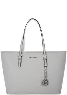 Вместительная сумка светло-серого цвета на молнии Michael Michael Kors