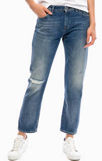 Рваные укороченные джинсы с заломами Hilfiger Denim