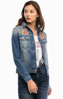 Джинсовая куртка с цветочной вышивкой Mavi