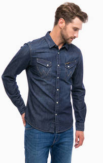 Синяя джинсовая рубашка с двумя карманами Wrangler