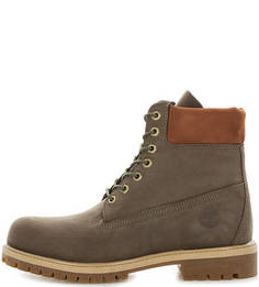 Высокие ботинки из нубука цвета хаки Timberland