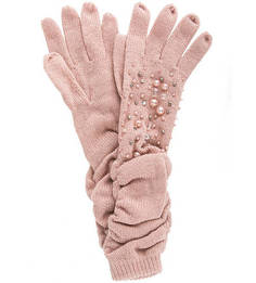 Длинные вязаные перчатки с декором Liu Jo
