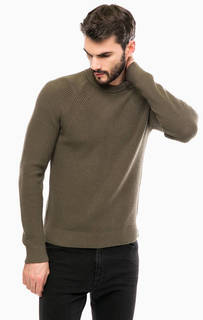 Хлопковый свитер цвета хаки Calvin Klein Jeans