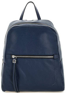 Синий кожаный рюкзак на молнии Gianni Chiarini