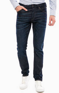 Синие зауженные джинсы с заломами Scotch&Soda