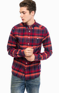 Хлопковая рубашка в клетку с карманом Scotch&Soda