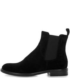 Черные замшевые полусапоги на низком каблуке Vagabond