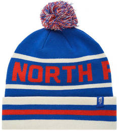 Синяя шапка с помпоном The North Face