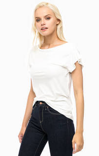 Футболка молочного цвета с треугольным вырезом Mavi