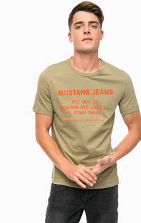 Футболка из хлопка с принтом Mustang