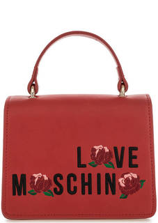 Маленькая сумка через плечо с вышивкой Love Moschino
