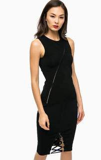 Черный топ с косой молнией Marciano Guess