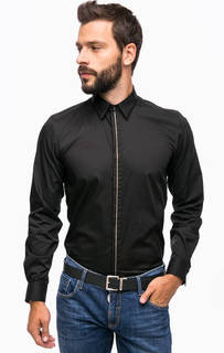 Черная хлопковая рубашка на пуговицах Antony Morato