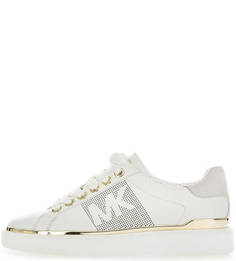 Белые кожаные кеды с перфорацией Michael Michael Kors
