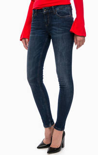 Зауженные синие джинсы с декоративными заломами Liu Jo