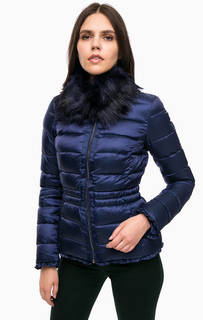 Синий стеганый пуховик на молнии Liu Jo