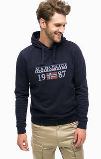Синяя толстовка с логотипом бренда Napapijri