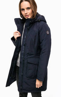 Удлиненная синяя куртка с капюшоном Napapijri
