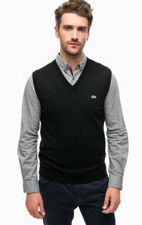 Черный шерстяной жилет Lacoste