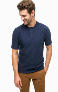 Синий хлопковый джемпер с короткими рукавами Tom Tailor Denim