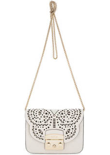 Маленькая кожаная сумка с декоративной перфорацией Furla