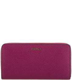 Фиолетовый кошелек на молнии из натуральной кожи Furla