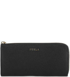 Черный кошелек из натуральной кожи на молнии Furla