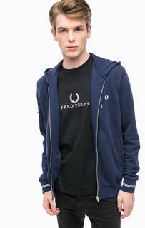 Синяя хлопковая толстовка с капюшоном Fred Perry