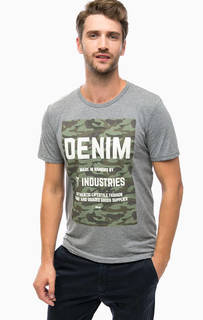 Хлопковая футболка с контрастным принтом Tom Tailor Denim