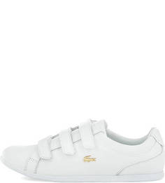 Белые кеды с застежкой на липучки Lacoste