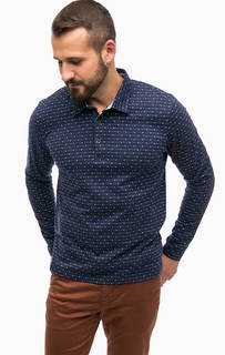 Сииняя хлопковая футболка поло Lerros