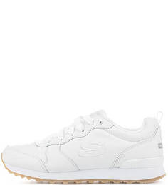 Белые кожаные кроссовки Skechers