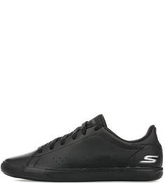 Черные кожаные кеды Skechers