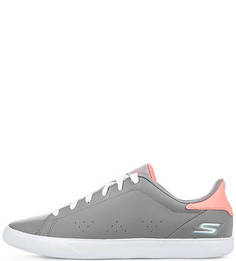 Серые кожаные кеды Skechers