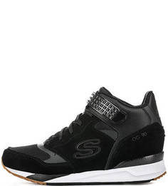Текстильные кроссовки на танкетке Skechers