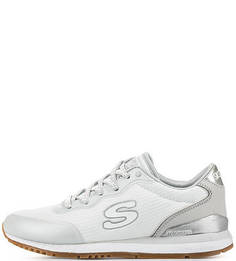 Белые текстильные кроссовки Skechers