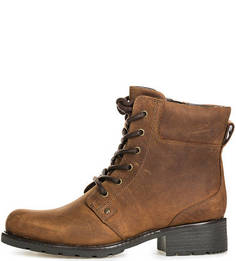 Коричневые ботинки из нубука на шнуровке и молнии Clarks