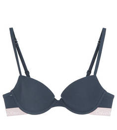 Синий хлопковый бюстгальтер на косточках Calvin Klein