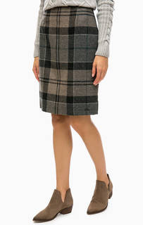 Шерстяная юбка в клетку Barbour