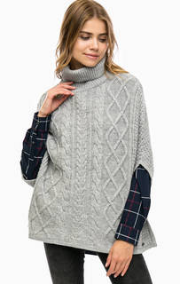 Пончо серого цвета с косами Barbour