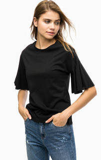 Хлопковая футболка черного цвета Only