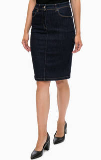 Джинсовая юбка-карандаш с контрастной строчкой Armani Jeans