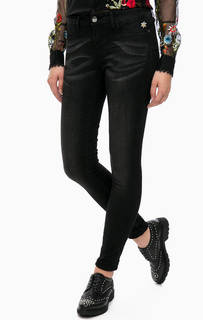 Черные джинсы скинни с высокой посадкой Desigual