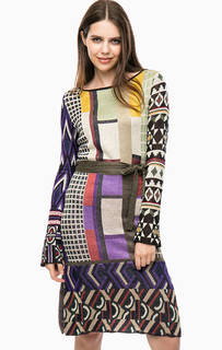 Трикотажное платье с геометрическим рисунком Desigual