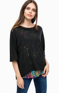 Футболка оверсайз с рукавами три четверти Desigual