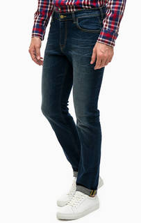 Синие зауженные джинсы с карманами Lee