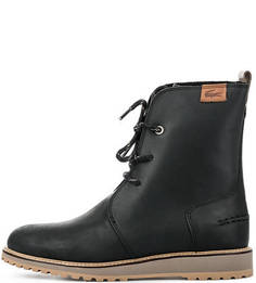 Черные ботинки из натуральной кожи Lacoste